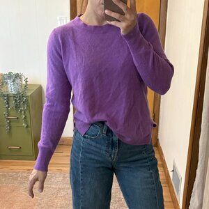 J. Crew 100% Cashmere Bright Purple Sweater